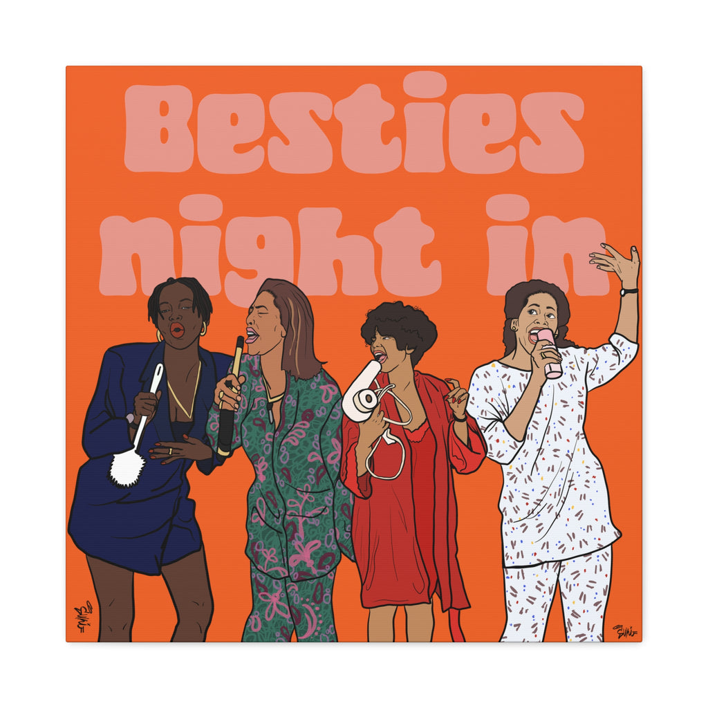Bestie Night In - Canvas Print